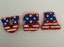 Lot 3 Croc Charms Jibbitz America USA Stars Stripes 4th July S