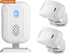 Wireless PIR Motion Sensor Security Alarm with Night Light and 2 Detectors