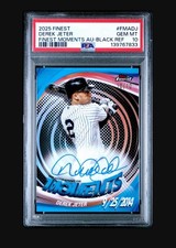 2025 Topps Finest Moments Auto Derek Jeter Black Refractor /10 FMADJ PSA 10 POP1