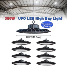 2-8 Pack 300W UFO Led Light for Commercial Factory Workshop Warehouse Industrial
