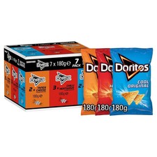 Doritos Variety Box 7x 180g Share Bag Mixed Flavour Walkers Tortilla Chips Snack