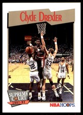 Clyde Drexler 1991-92 Hoops #491 Trail Blazers NBA READ FREE SHIP AutographDen