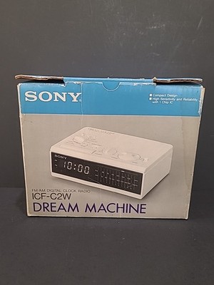 Vintage Sony Dream Machine 1980's ICF-C2W Digital Clock Radio FM/AM Beige 