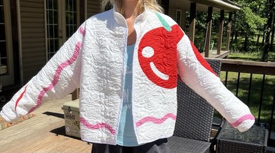 Handmade Quilted Jacket Cherry Ma Cherie Women's XL 
