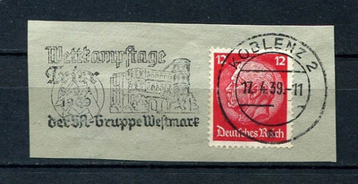 #ad 🚩1939 GERMAN WW 2: RARE SLOGAN CANCEL KOBLENZ 2 $10.95