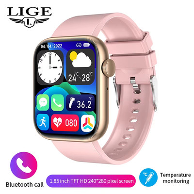 New Women Smart Watch 1.85 Full Touch Bluetooth Call Smart Wristwatch Body Tempe