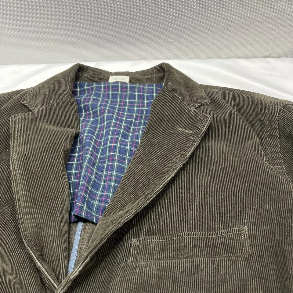 J.Crew 复古绳棕色西装外套男式中号 3 按钮经典秋季运动外套 — 第 2/4 张图片