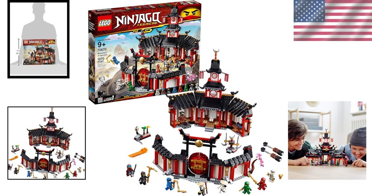 Ninja Building Kit with 1070 Pieces Includes Toy Weapons and