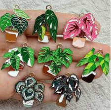 mix 80 PCS green plants Charm Pendants DIY necklace earrings Jewelry Making
