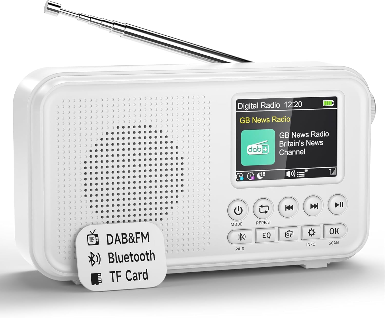 3000Mah Rechargeable Portable DAB+/DAB FM Radio with Bluetooth | Mains Powered D