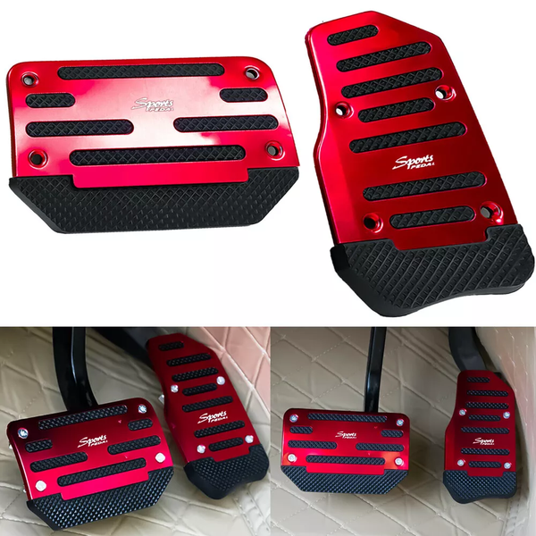 2 cubiertas de pedal de freno y acelerador antideslizantes rojas 4