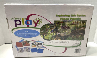 SCIENCE IN PLAY PUZZLE EXPLORING LIFE CYCLES FLOOR 2' X 3' NEW 48 PC 2013 LAKE