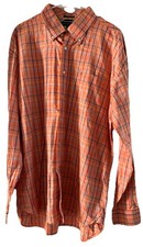 Tommy Hilfiger Men's XL Collared Long Sleeve Button-Down Shirt, Orange