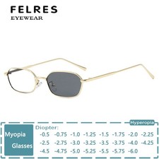 Unisex Metal Fashion Square Photochromic Personality Myopia Nearsighted Glasses 