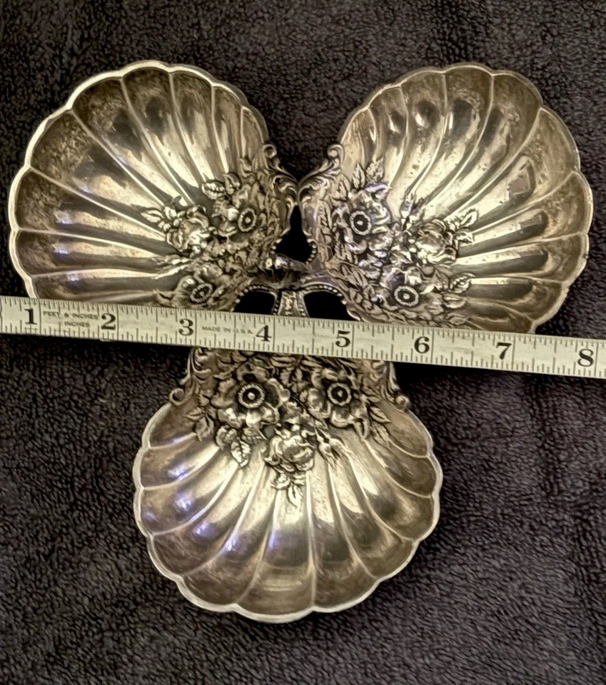 1895 Reed & Barton Sterling 3 Secciones Nuez Relish Plato La Marquise NO France’s I Foto 4 de 4