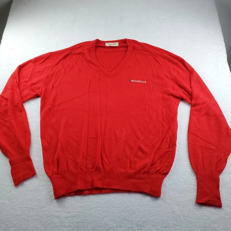 Vintage Sahara Sweatshirt Men Red V-neck Long Sleeve Louisville Size XL Made USA - Image 2 of 4