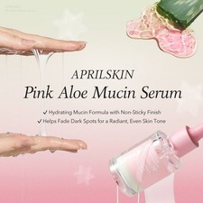2 PACK APRILSKIN Pink Aloe Mucin Serum 30ml Glow, Moisture K-Beauty - Image 5