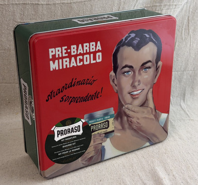 Proraso Pre-Barba Miracolo Vintage Style Empty Shaving Tin Box 9x8