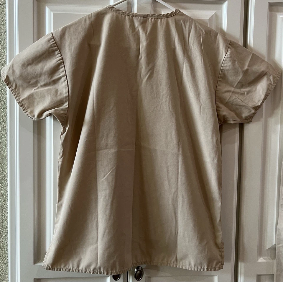 Conjunto Exfoliante Uniforme Médico Dickies, Cuello en V Top Pantalones Elásticos con Cordón Talla XS BRONCEADO Foto 3 de 4