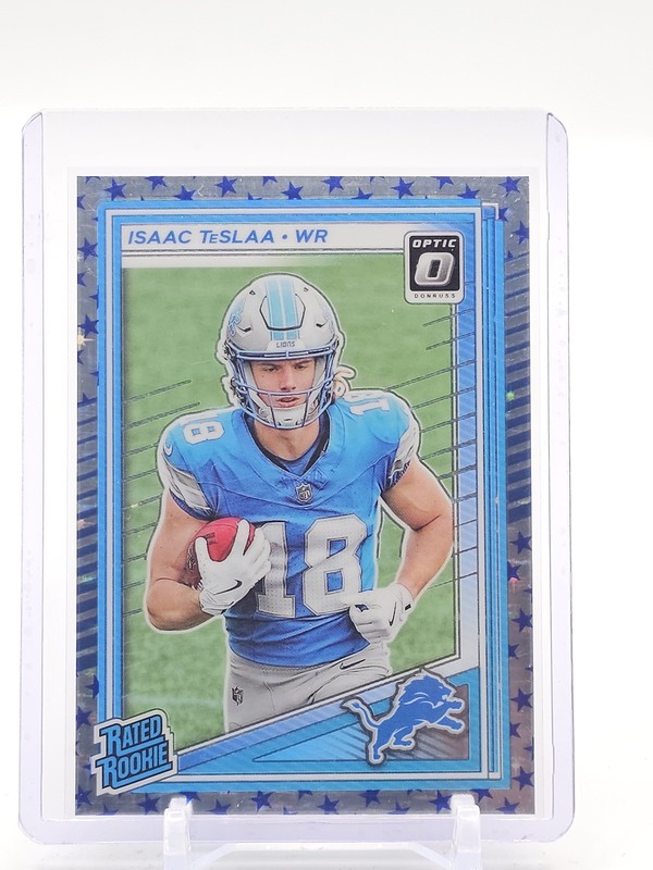 ISAAC TESLAA 2025 DONRUSS OPTIC STAR PRIZM RATED ROOKIE #219 LIONS Q7419