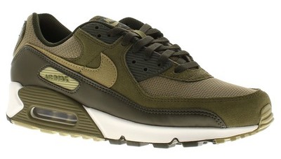 Nike Herren Sportschuhe Air Max 90 Schnürschuhe Neutral Oliv Medium UK Größe