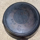 Vintage Griswold No. 7 Cast Iron Skillet Block Large Logo w/ Heat Ring 701 H