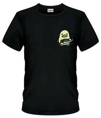 Knife Duck Embroidered T-Shirt Funny Cute Streetwear Organic XS-2XL Moohaha