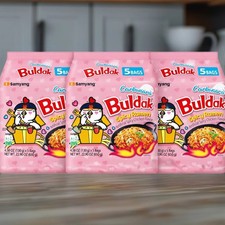  3 PACK Samyang Spicy Chicken Noodle Carbonara Flavor Ramen, 4.58 oz, 5 Pack