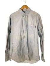 Supreme Long Sleeve Shirt L Cotton BLU Faded