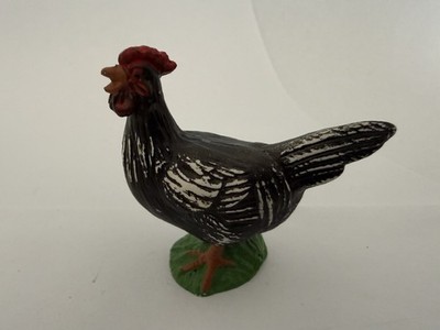 Schleich 13018 Huhn, schwarz/weiß Henne Hahn Bauernhof Sammlung 
