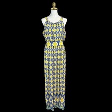 Le Lis Womans Maxi Dress Size L Boho Geometric Print Sleeveless Stretch
