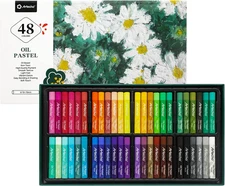 Artecho Oil Pastels Set of 48 Colors, Soft Oil Pastels for Art Painting, Drawing