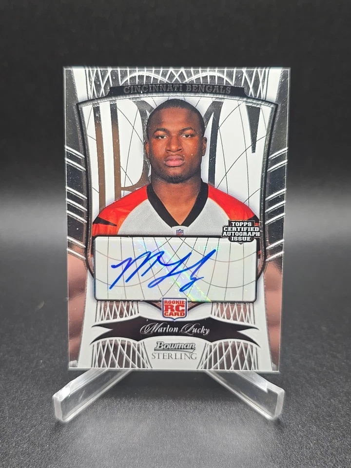 MARLON LUCKY 2009 BOWMAN STERLING AUTO AUTOGRAPH ROOKIE CINCINNATI BENGALS /999 - Image 2 of 4