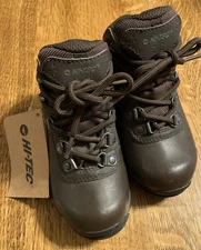 Hi-Tec Youth Brown Leather Sz 10 Hiking Outdoor Boots NWOB