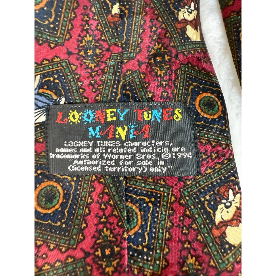 Corbata de colección años 90 Looney Tunes Warner Bros. Bugs Lucas Taz Piolín Marvin Sylvester Foto 3 de 4