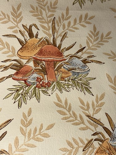 Vintage Retro Mushroom Wallpaper Hippie Mcm 1970s Decor Design