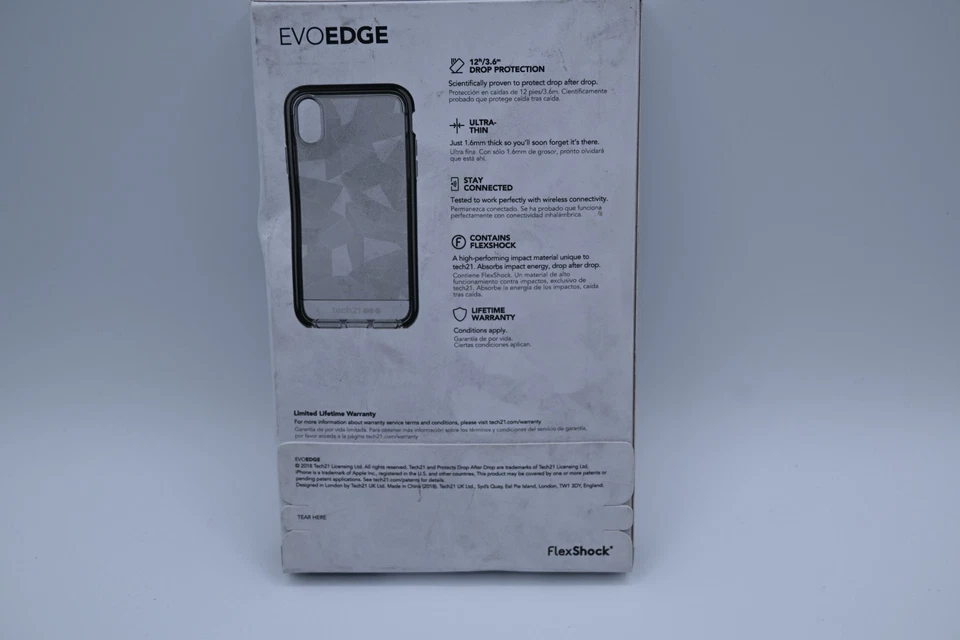 Tech21 EvoEdge iPhone X FlexShock Case Grey 12' Drop Protection - Image 3 of 3