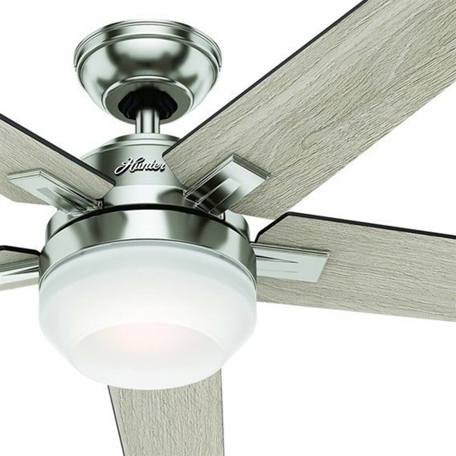 Brushed Nickel Ceiling Fan With Light Contemporary Modern Silver