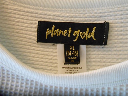 NWT LOT OF 2 GIRLS PLANET GOLD LONG SLEEVE WHITE & GREEN T-SHIRTS SIZE XL(14-16) - Picture 12 of 13
