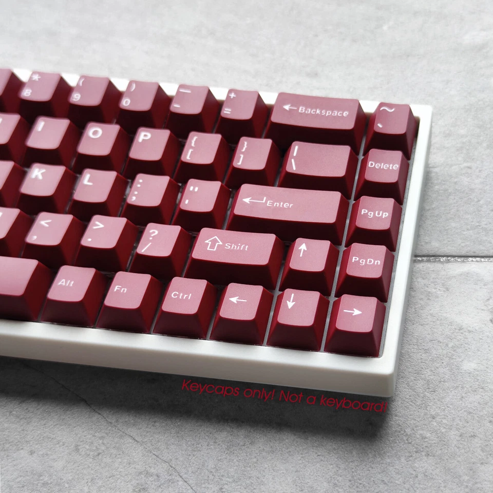 Dark Red PBT Double-shot Keycaps Set Cherry Profile for MX Mechanical Keyboards - Image 4 of 4
