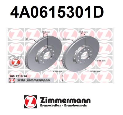 ZIMMERMAN FOR  AUDI PASSAT FRONT BRAKE ROTOR DISC VENTILATED, A4 A6 PASSAT, 100