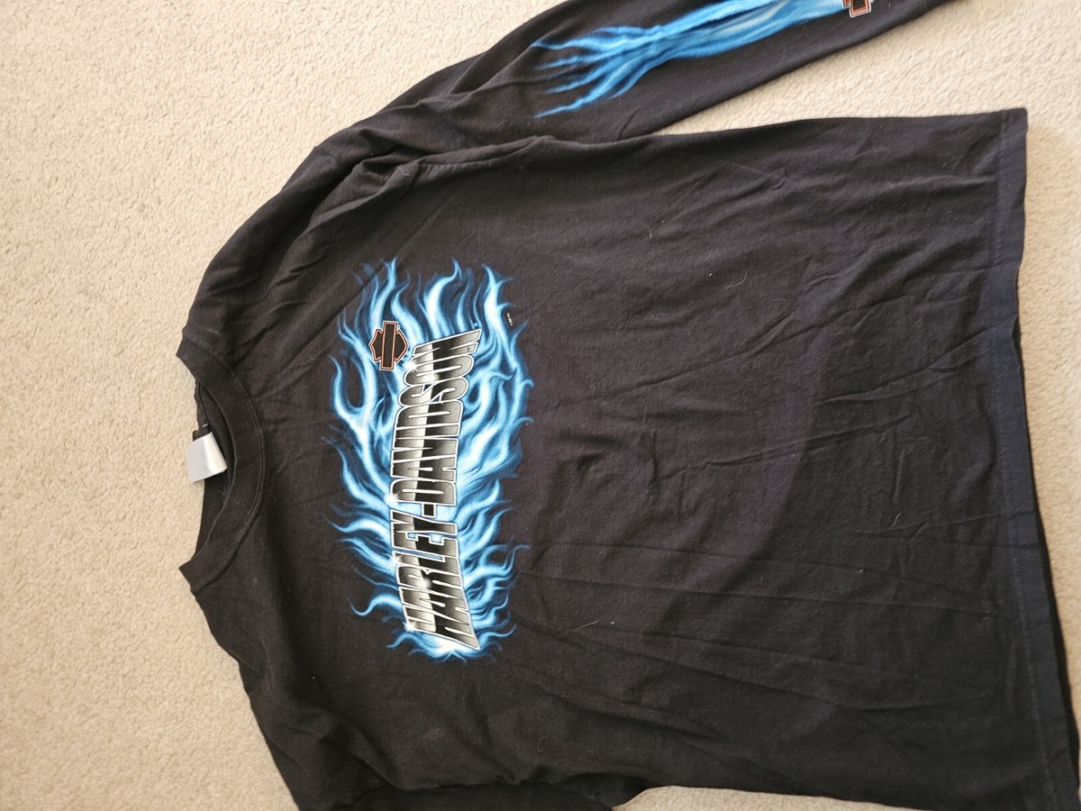 Harley-Davidson ブルーフレイム 人気】00s Harley Davidson Blue Flame ヴィンテージTシャツが