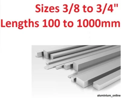 ALUMINIUM FLAT BAR STRIP 3/8" 1/2" 5/8" 3/4" inch select size & length