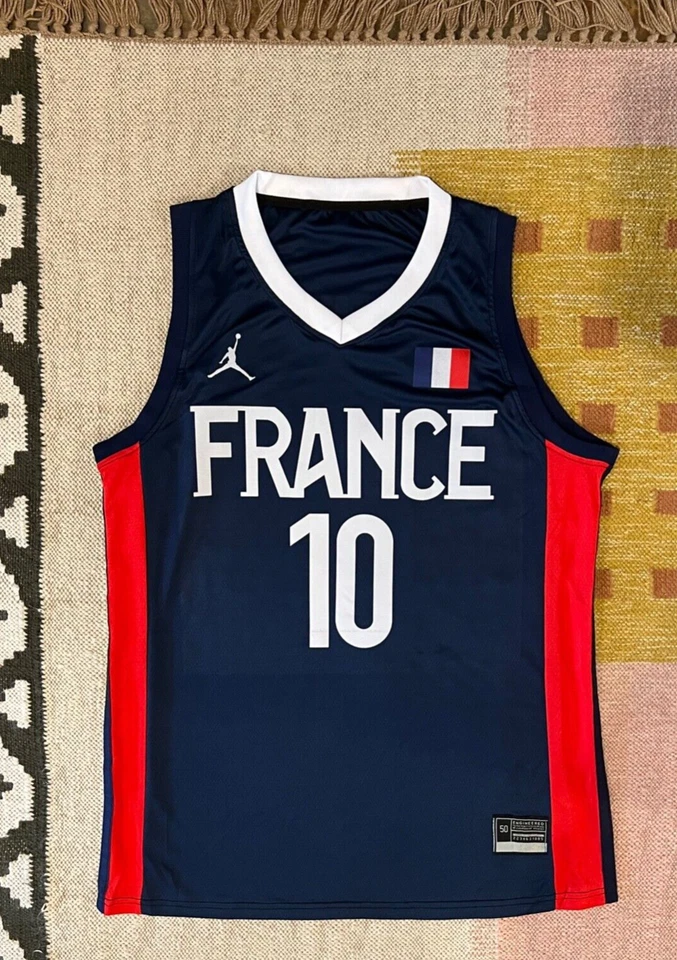 Camiseta deportiva firmada por Evan Fournier con autógrafo de Francia NBA Magic Knicks FIBA Foto 4 de 4
