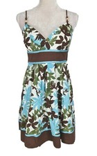 Speeckless Floral Mini Fit & Flare Dress Spaghettis Strap Women Size 9 Zip Up