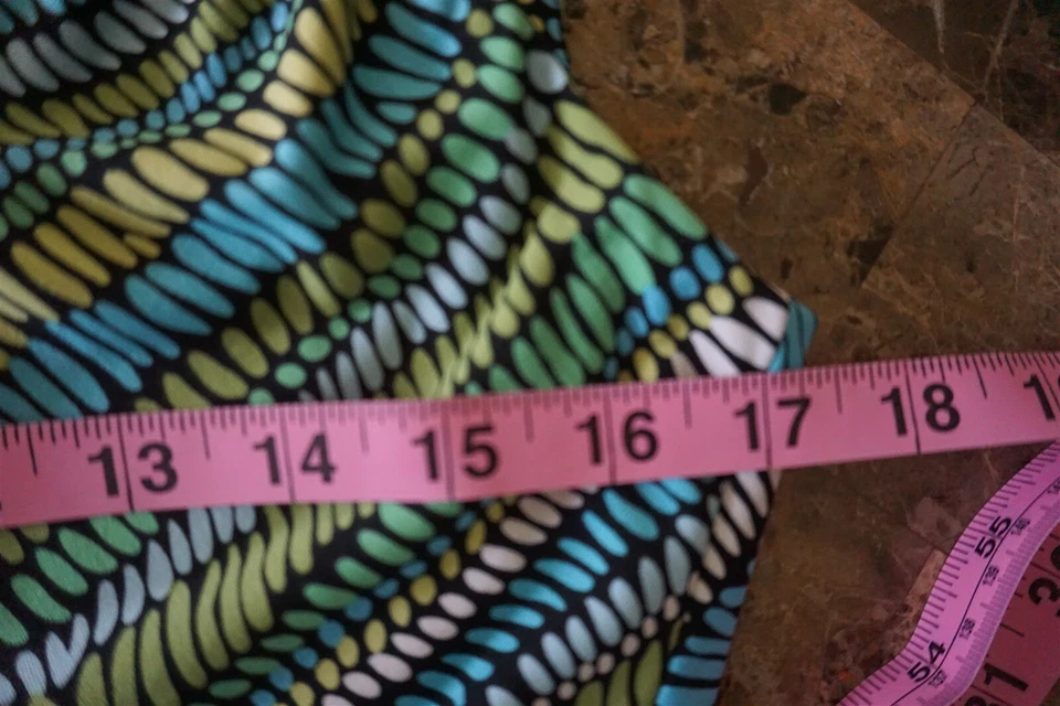 Vestido Suzi Chin for Maggy Boutique Jersey Tejido Sin Mangas Azul Verde Talla 6 Foto 4 de 4