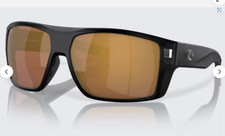 Costa Del Mar Diego Matte Black / Gold Mirror Polarized Glass 580G - NEW