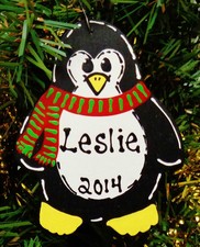 PENGUIN Christmas Ornament U CHOOSE NAME YEAR Personalized Holiday Decor Gift