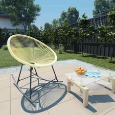 Outdoor Acapulco Chair Poly Rattan Beige vidaXL