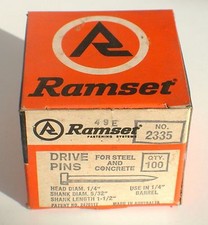 Ramset 1½” x 3.8mm pk 100 Pins Nails for ¼” Barrel 2335 40mm approx see details
